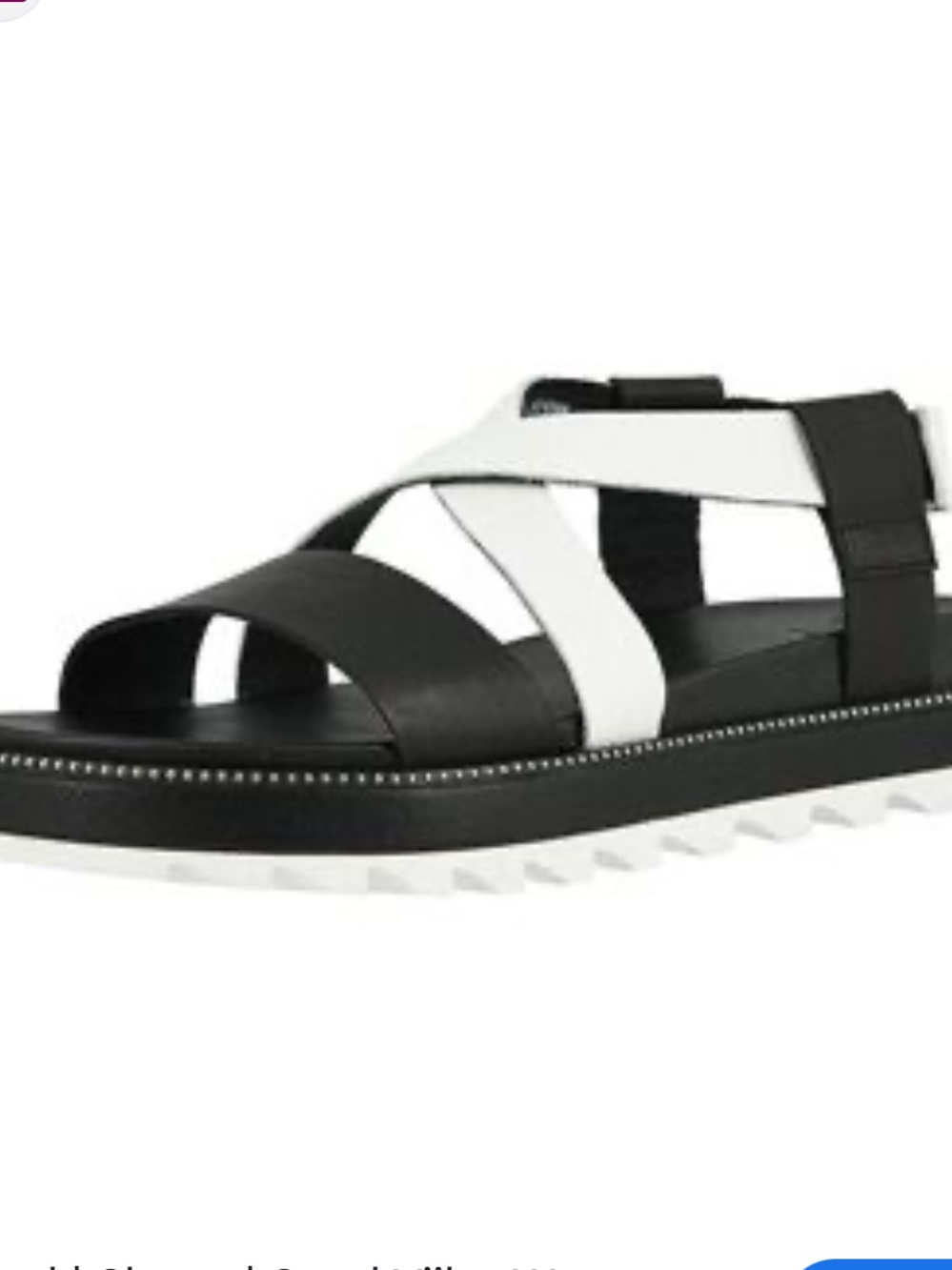 SOREL Roaming Black and White Leather Twist Strap Sandal Women’s Size 10